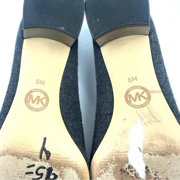Michael‎ Michael Kors Pauline Flex Mid Pump 6 Charcoal Felt Wool Heels Womens - Picture 9 of 10